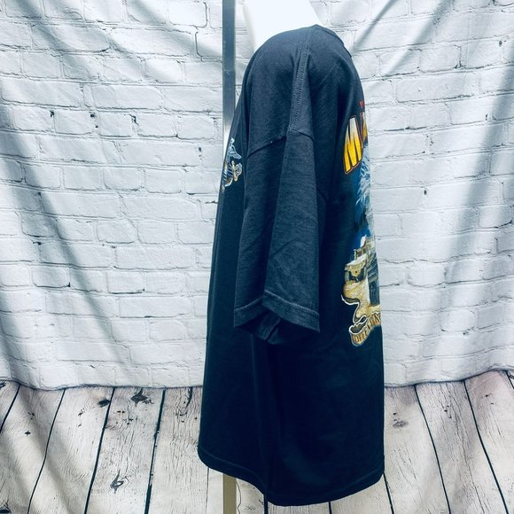 Marines USMC Black 2XL T-Shirt Scream Eagle NWT Bayside True American Made - Picture 5 of 9